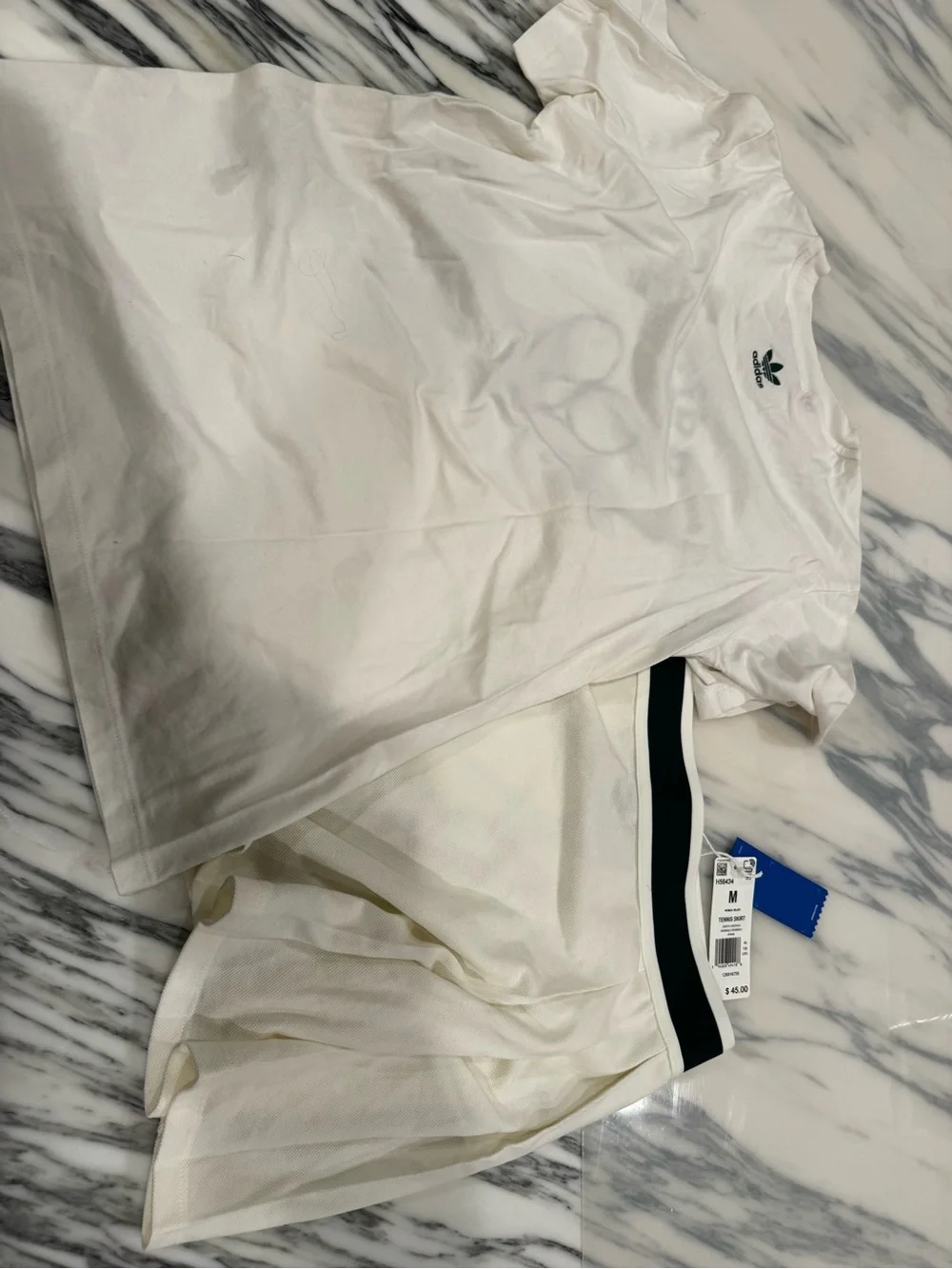 adidas Tennis Skirt with Tennis Cream Graphic Racquet Tee - Picture 2 of 10